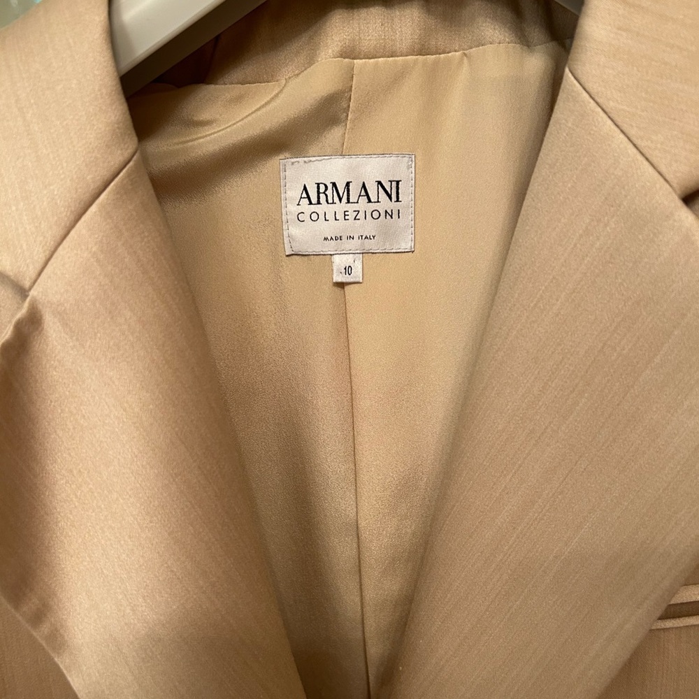 Armani Champage Skirt Suit Size 10 Jacket Size 6 Skirt - Picture 2 of 6
